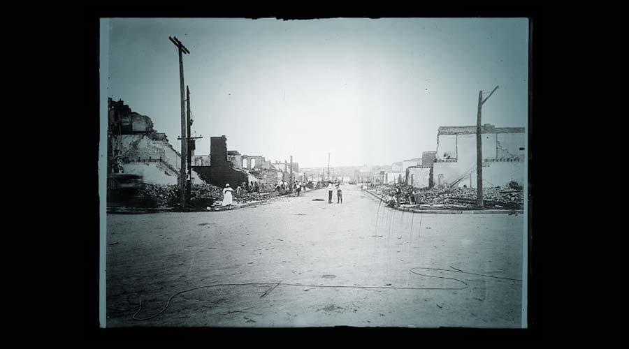 Historic image of Tulsa Oklamhoma after race riots