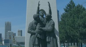 The Underground Railroad Monument located in Windsor, Ontario in Canada