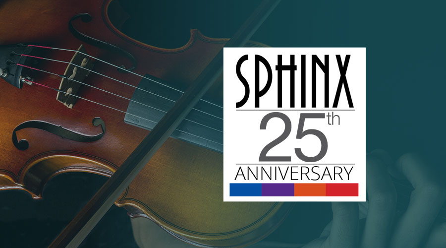 Image of the Sphinx Organization logo with a violin in the background.
